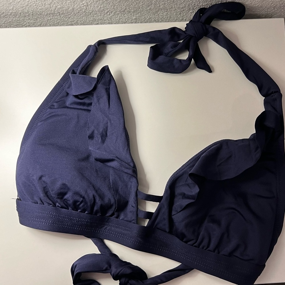 blue two piece swimsuit